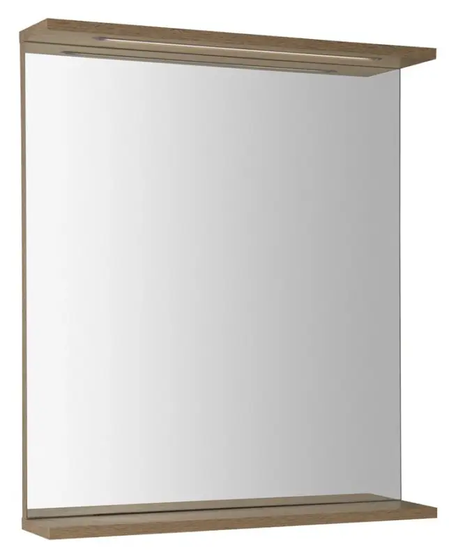 AQUALINE KORIN STRIP zrcadlo s LED osvětlením 60x70x12cm, dub platin Rychlé Dodání