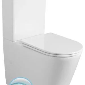 Víkendová Akce SAPHO AVIS WC kombi, Vortex Rimless, spodní/zadní odpad, bílá