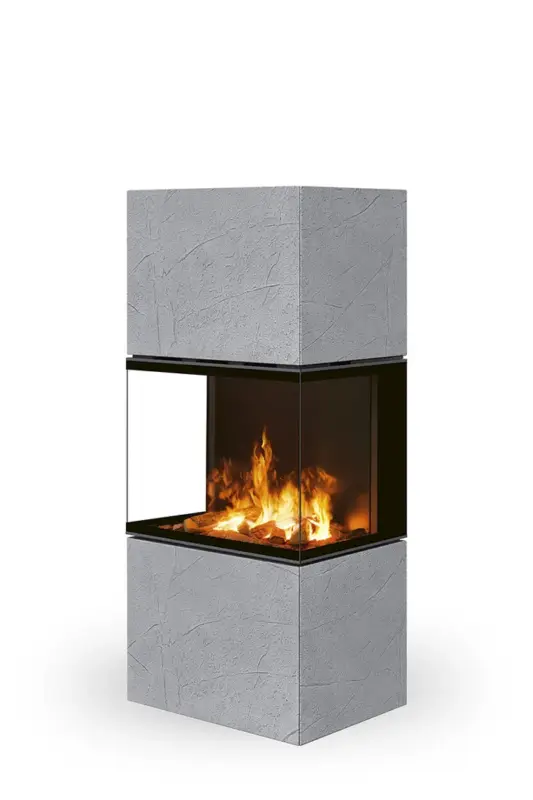 ROMOTOP Elektrický designový krb e-LERA Thermaline 62, světle šedá, dělené sklo Nejlepší Cena
