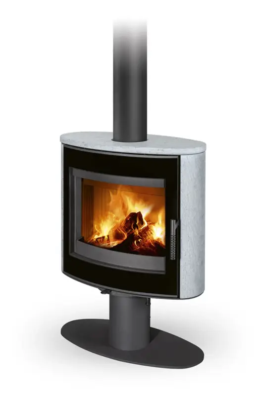 ROMOTOP Otočná krbová kamna STROMBOLI G T Kámen (Serpentin), Celoprosklená dvířka Cenová Bomba