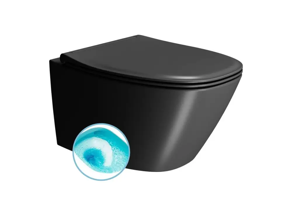 Odeslání Ihned GSI MODO závěsná WC mísa, Swirlflush, 37x54cm, černá dual-mat