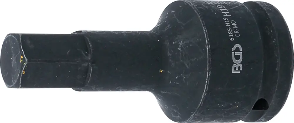 BGS Hlavice zástrčná tvrzená, délka 100 mm, 20 mm (3/4"), vnitřní šestihran 19 mm - BGS 6185-H Časově Omezené