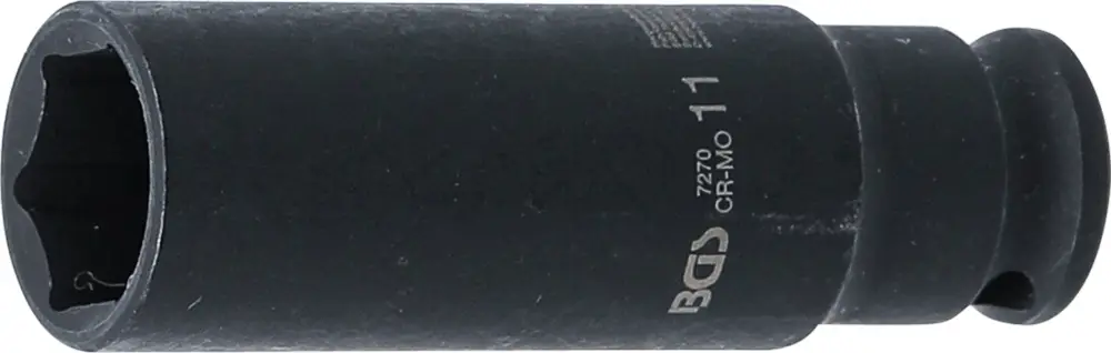 Sleva BGS Silová nástrčná hlavice, šestihranná, prodloužená,6,3 mm (1/4"),11 mm