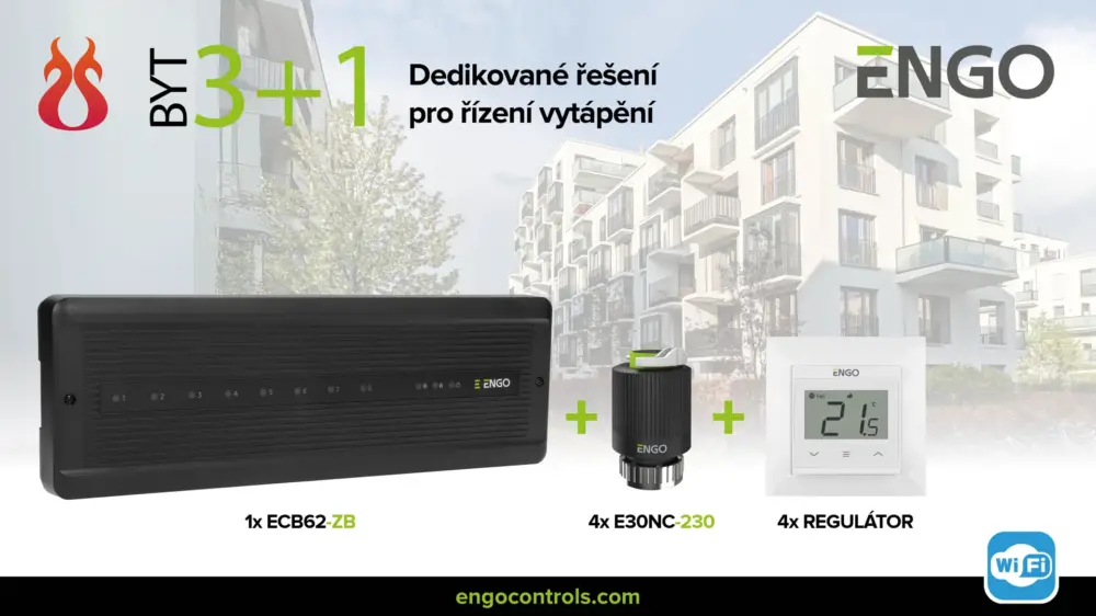 Sezónní Sleva ENGO CONTROLS Komplet pro váš byt 3+1 WiFi, podlahové vytápění