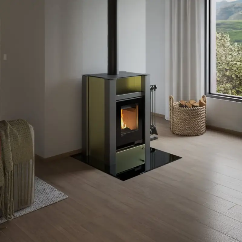 Bezpečná Platba Sklo pod kamna - FLAMINGO Čtverec 1000x1000 mm, černé, fazeta / 6 mm